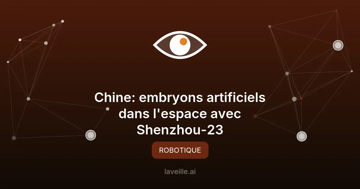 Chine : embryons artificiels dans l'espace avec Shenzhou-23