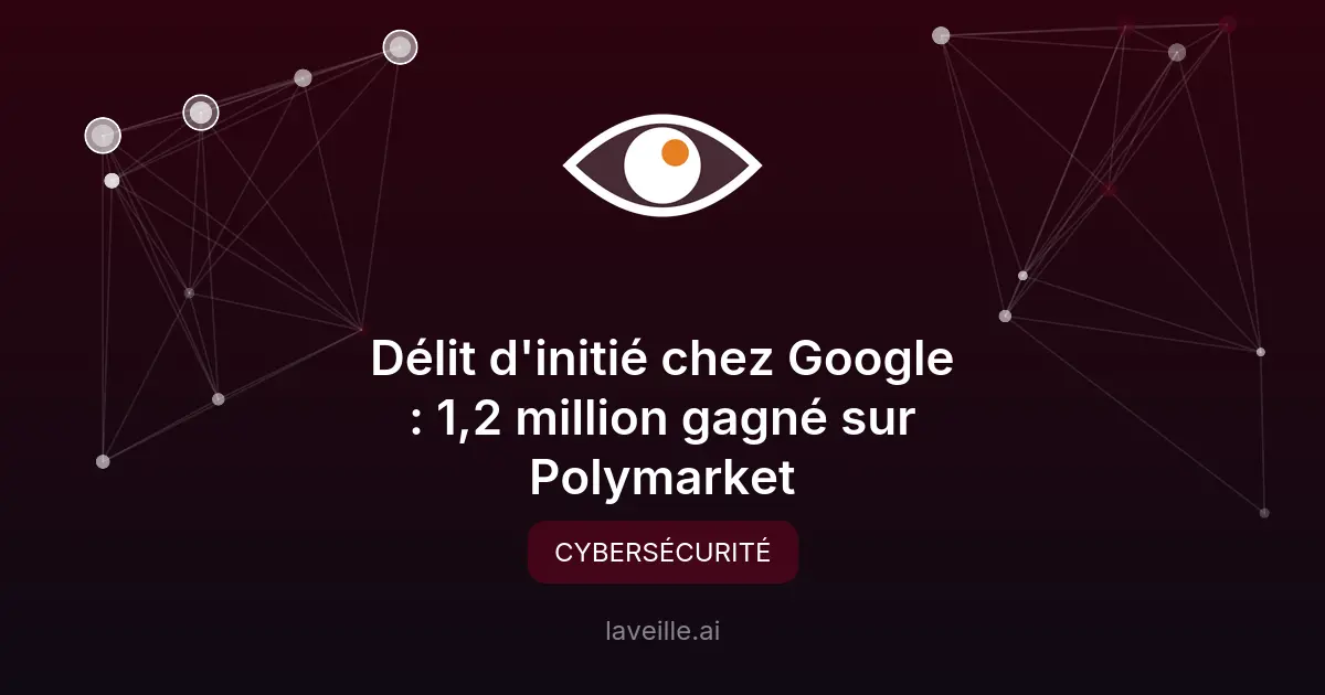 Délit d'initié chez Google : 1,2 million gagné sur Polymarket