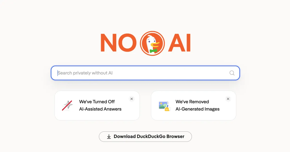 DuckDuckGo capitalise sur le rejet de l'IA dans les recherches