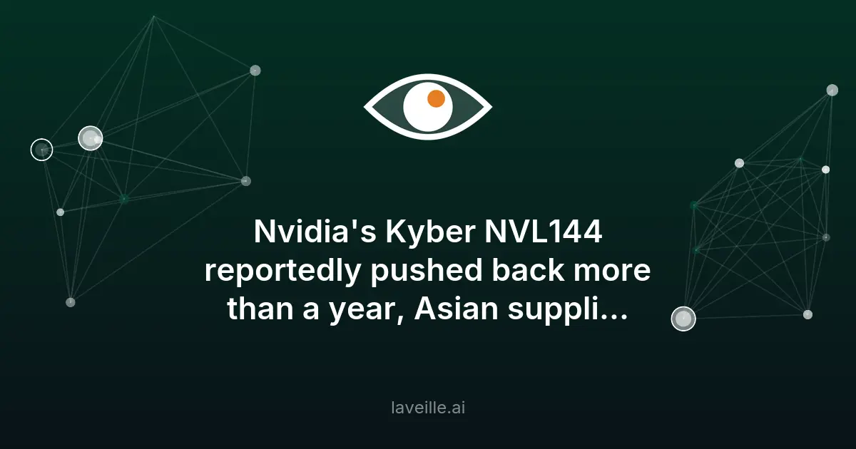 Retard du rack IA Kyber NVL144 de Nvidia jusqu'en 2028